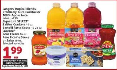Langers Tropical Blends, Cranberry Juice Cocktail or 100% Apple Juice