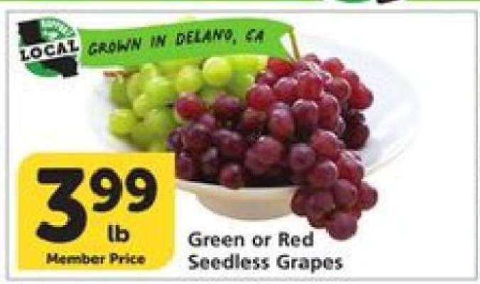 Green or Red Seedless Grapes
