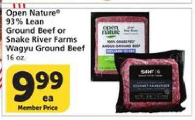 Open Nature 93% Lean Ground Beef or Snake River Farms Wagyu Ground Beef
