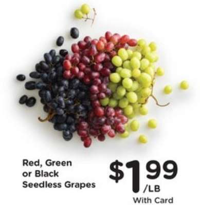 Red, Green or Black Seedless Grapes