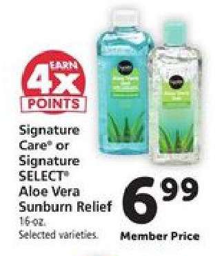 Signature Care or Signature SELECT Aloe Vera Sunburn Relief