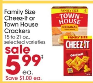 Family Size Cheez-It or Town House Crackers