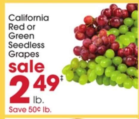 California Red or Green Seedless Grapes