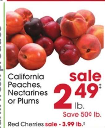 California Peaches, Nectarines or Plums