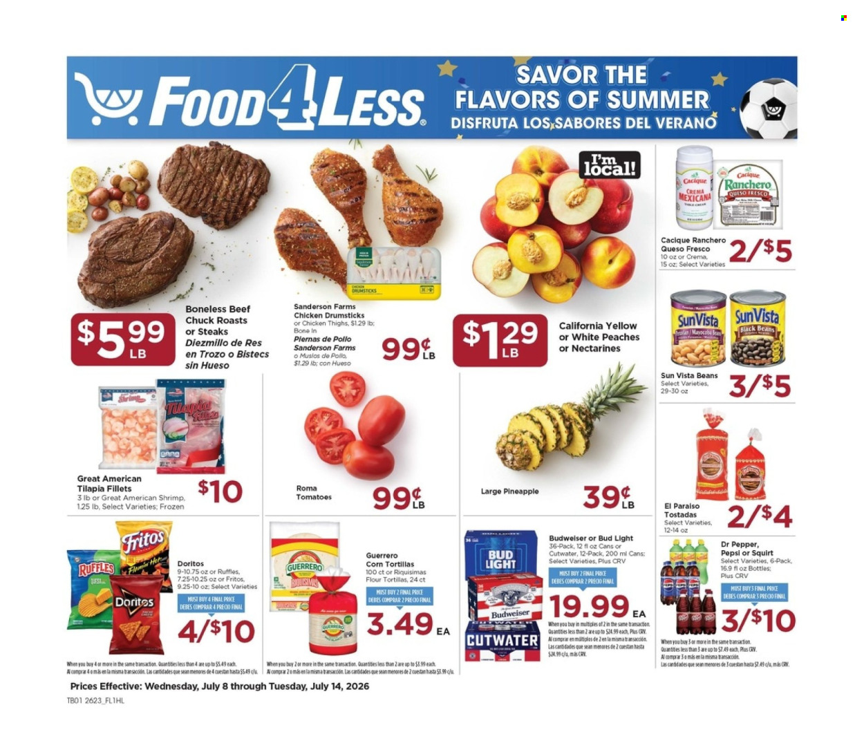 Food 4 Less ad  - 07.08.2026 - 07.14.2026. Page 1