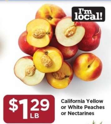 California Yellow or White Peaches or Nectarines