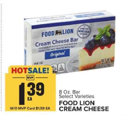 Food Lion Cream Cheese
