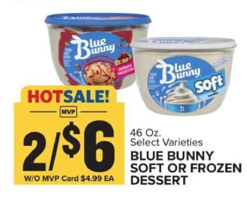 BLUE BUNNY SOFT OR FROZEN DESSERT