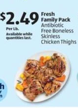 Fresh Family Pack Antibiotic Free Boneless Skinless Chicken Thighs