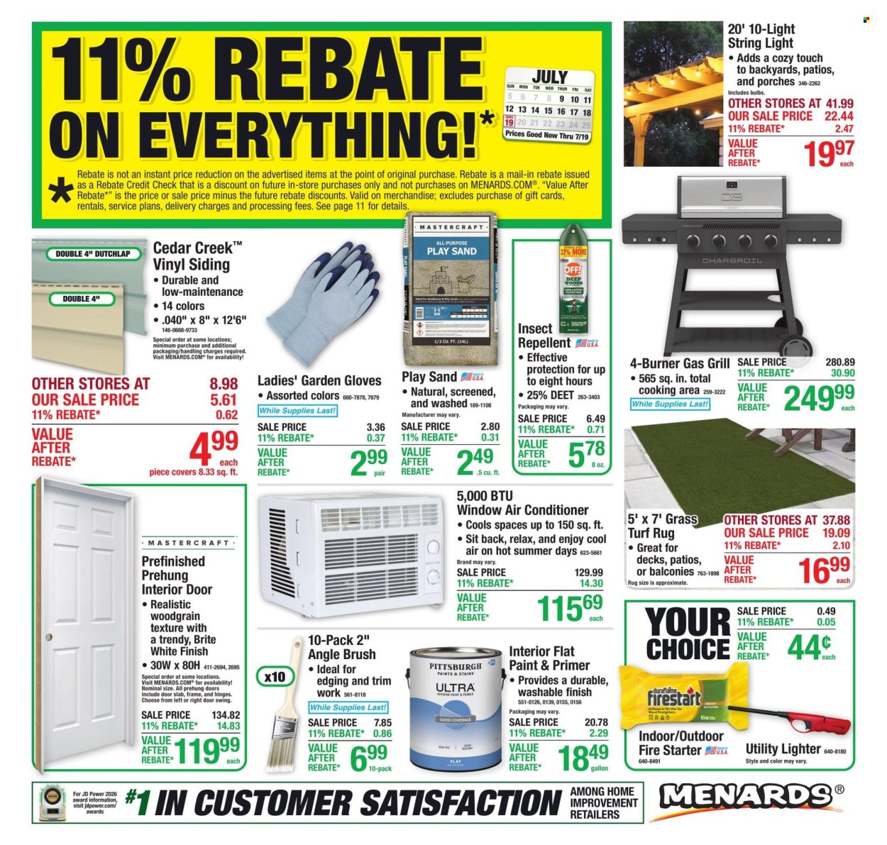 Menards ad  - 07.09.2026 - 07.19.2026. Page 1