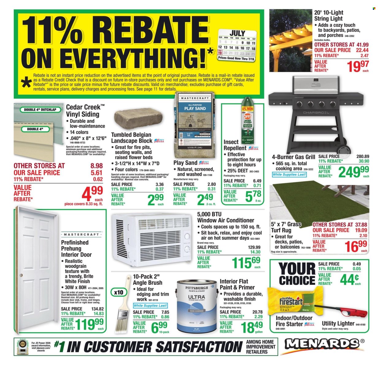 Menards ad  - 07.09.2026 - 07.19.2026. Page 1