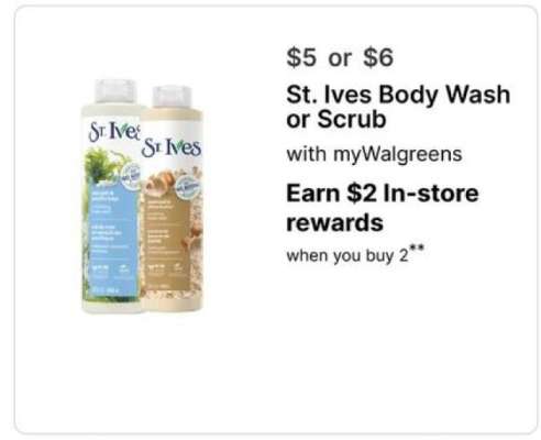 St. Ives Body Wash or Scrub