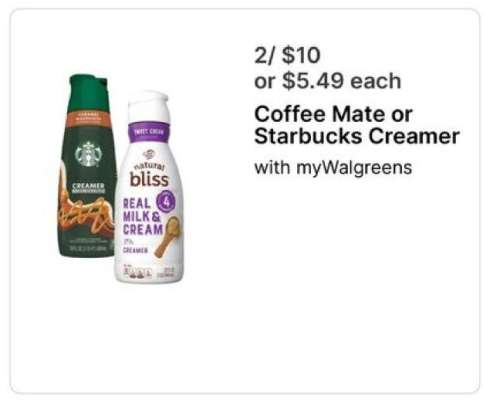 Coffee Mate or Starbucks Creamer