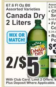 Canada Dry 2 Liters