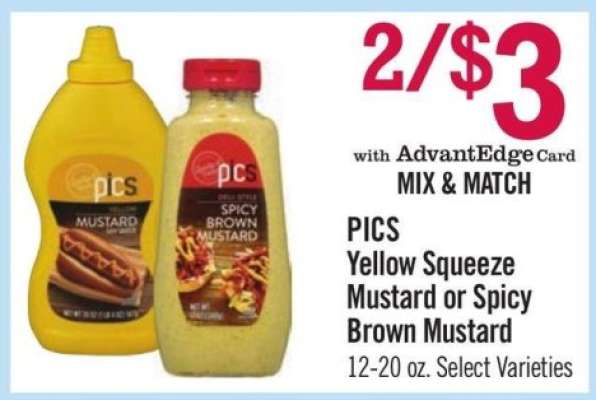 PICS Yellow Squeeze Mustard or Spicy Brown Mustard
