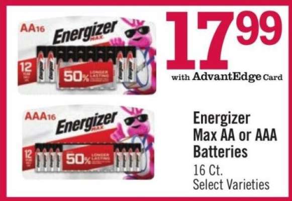 Energizer Max AA or AAA Batteries