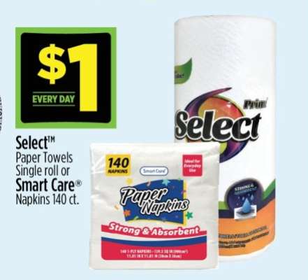 Select Paper Towels or Smart Care Napkins