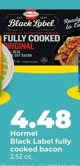 Hormel Black Label Fully Cooked Bacon