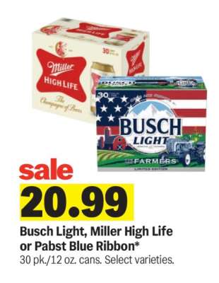 Busch Light, Miller High Life or Pabst Blue Ribbon