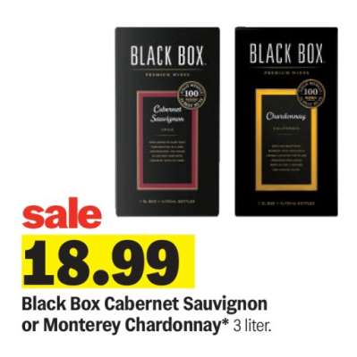 Black Box Cabernet Sauvignon or Monterey Chardonnay
