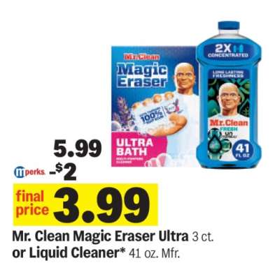 Mr. Clean Magic Eraser Ultra or Liquid Cleaner