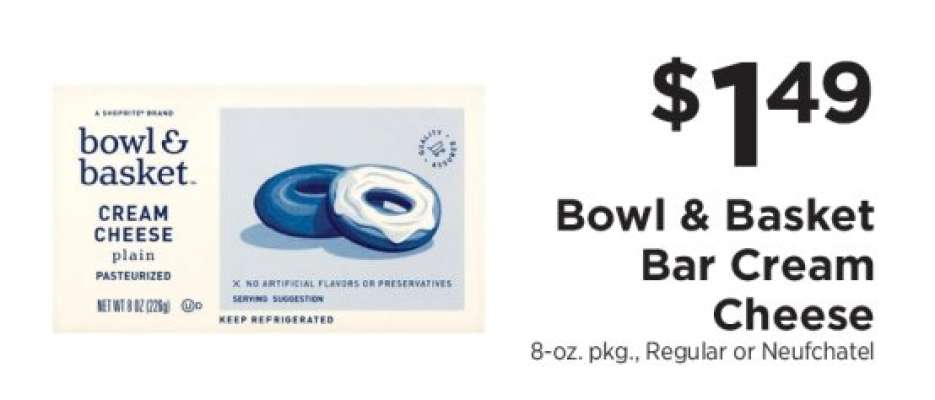 Bowl & Basket Bar Cream Cheese