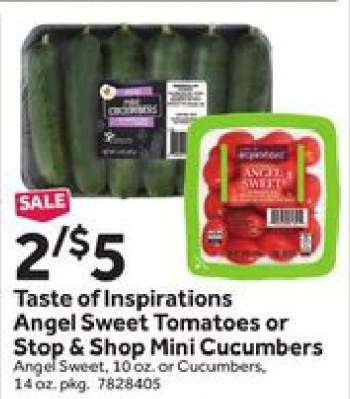 Taste of Inspirations Angel Sweet Tomatoes or Stop & Shop Mini Cucumbers