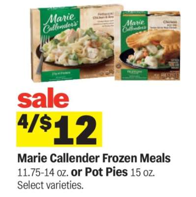 Marie Callender Frozen Meals or Pot Pies