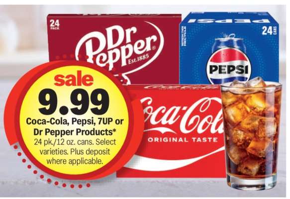 Coca-Cola, Pepsi, 7UP or Dr Pepper Products*