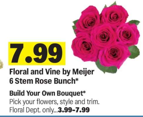Floral and Vine by Meijer 6 Stem Rose Bunch