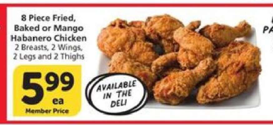 8 Piece Fried, Baked or Mango Habanero Chicken