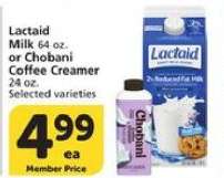 Lactaid Milk 64 oz. or Chobani Coffee Creamer 24 oz.