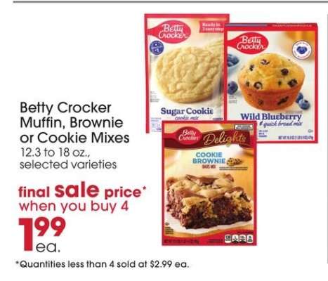 Betty Crocker Muffin, Brownie or Cookie Mixes