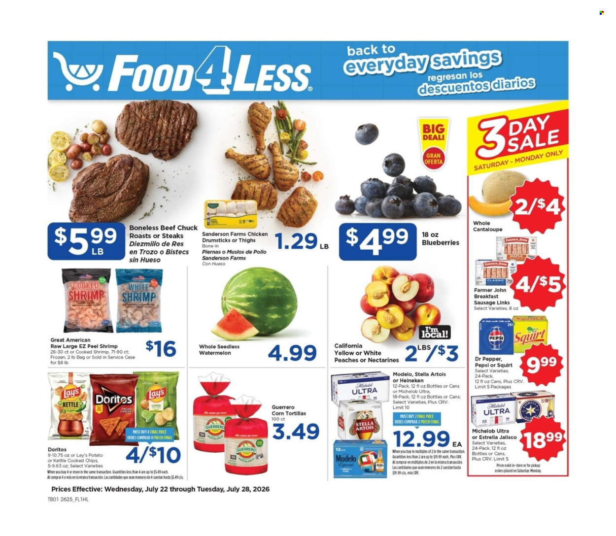 Food 4 Less ad  - 07.22.2026 - 07.28.2026. Page 1