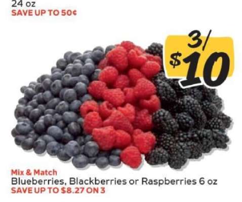 Blueberries, Blackberries or Raspberries