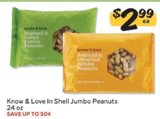 Know & Love In Shell Jumbo Peanuts