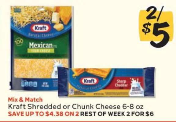 Kraft Shredded or Chunk Cheese*