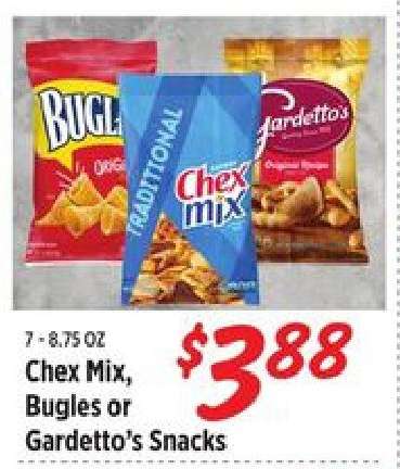 Chex Mix, Bugles or Gardetto's Snacks