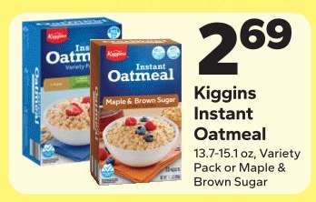 Kiggins Instant Oatmeal