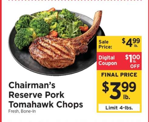 Chairman's Reserve Pork Tomahawk Chops