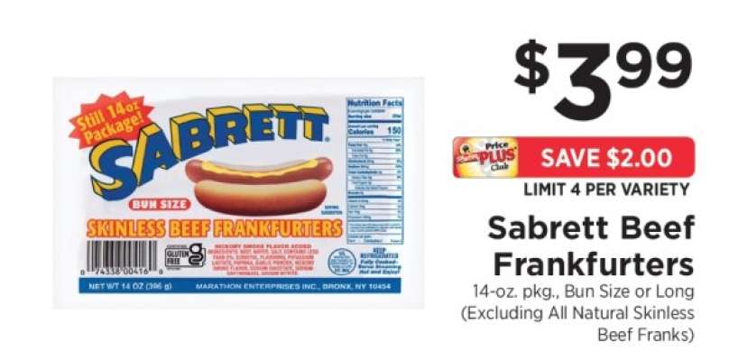 Sabrett Beef Frankfurters