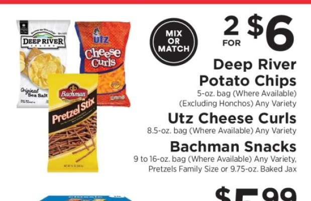 Deep River Potato Chips, Utz Cheese Curls, Bachman Snacks