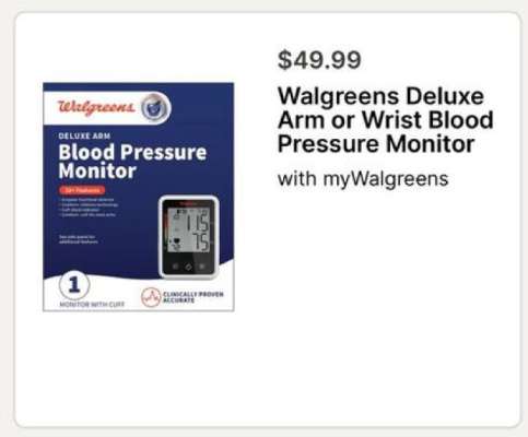 Walgreens Deluxe Arm or Wrist Blood Pressure Monitor