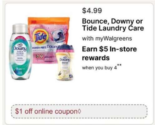 Bounce, Downy or Tide Laundry Care