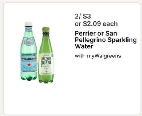 Perrier or San Pellegrino sparkling water