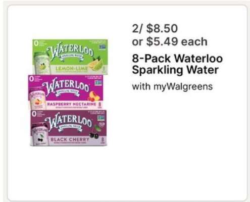 8-Pack Waterloo Sparkling Water