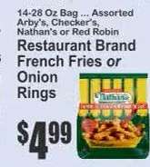 Restaurant Brand French Fries or Onion Rings