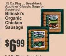 Bilinski's Organic Chicken Sausage