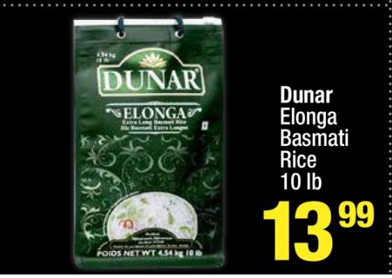 Dunar Elonga Basmati Rice 10 lb