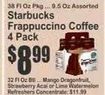 Starbucks Frappuccino Coffee 4 Pack